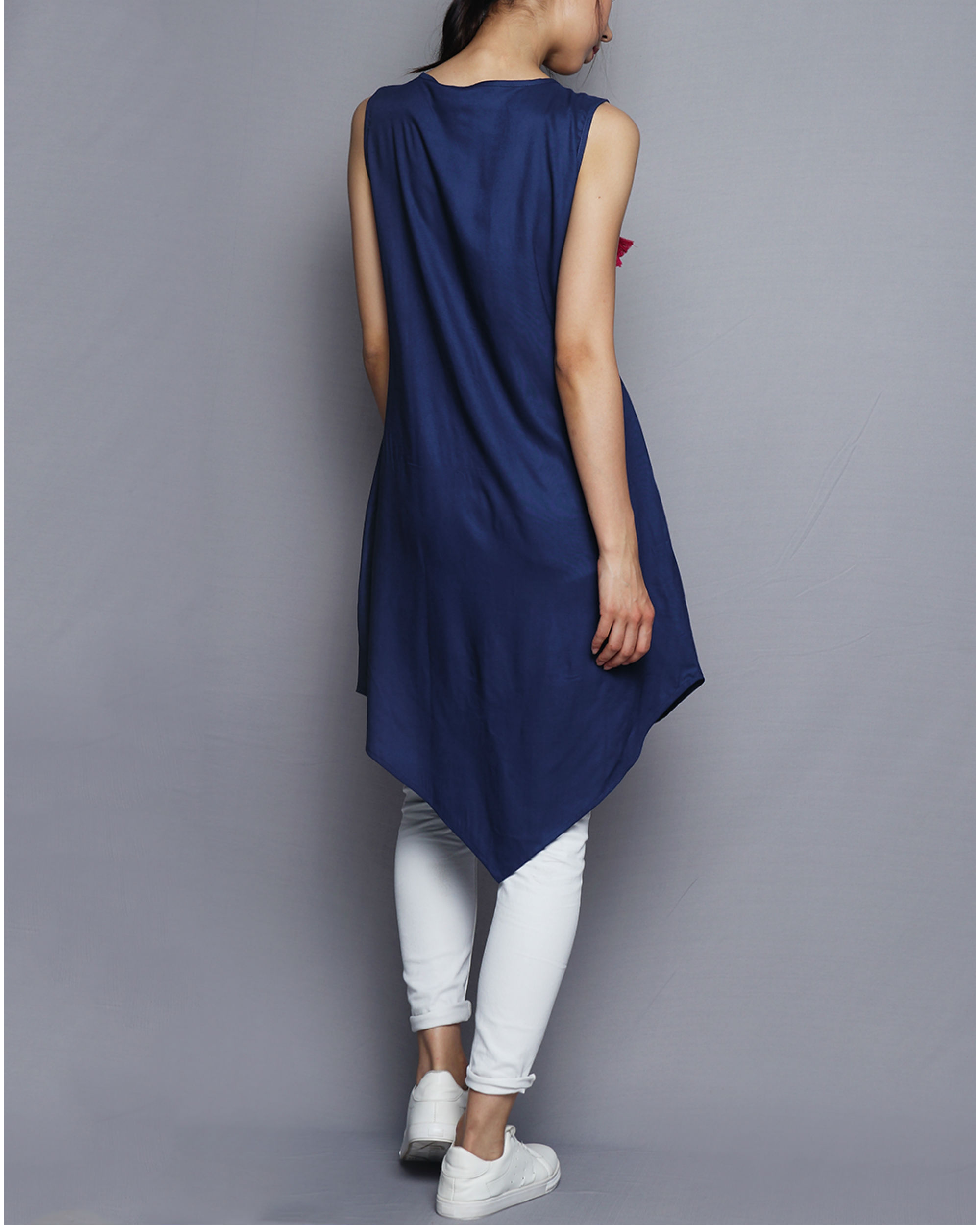 Blue embroidered tunic by UNTUNG The Secret Label