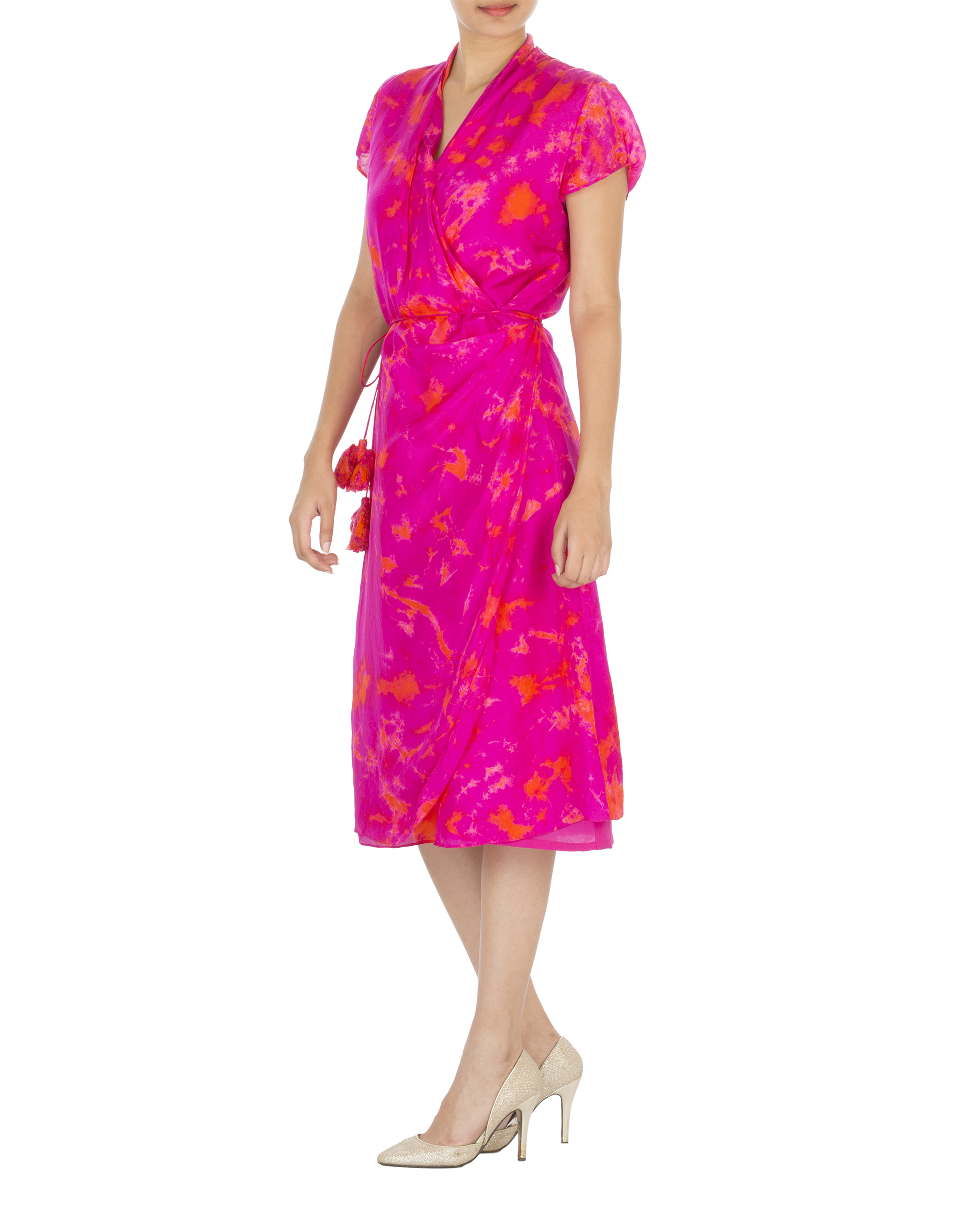 Pink and orange tie dye dress by Lotus Sutr The Secret Label