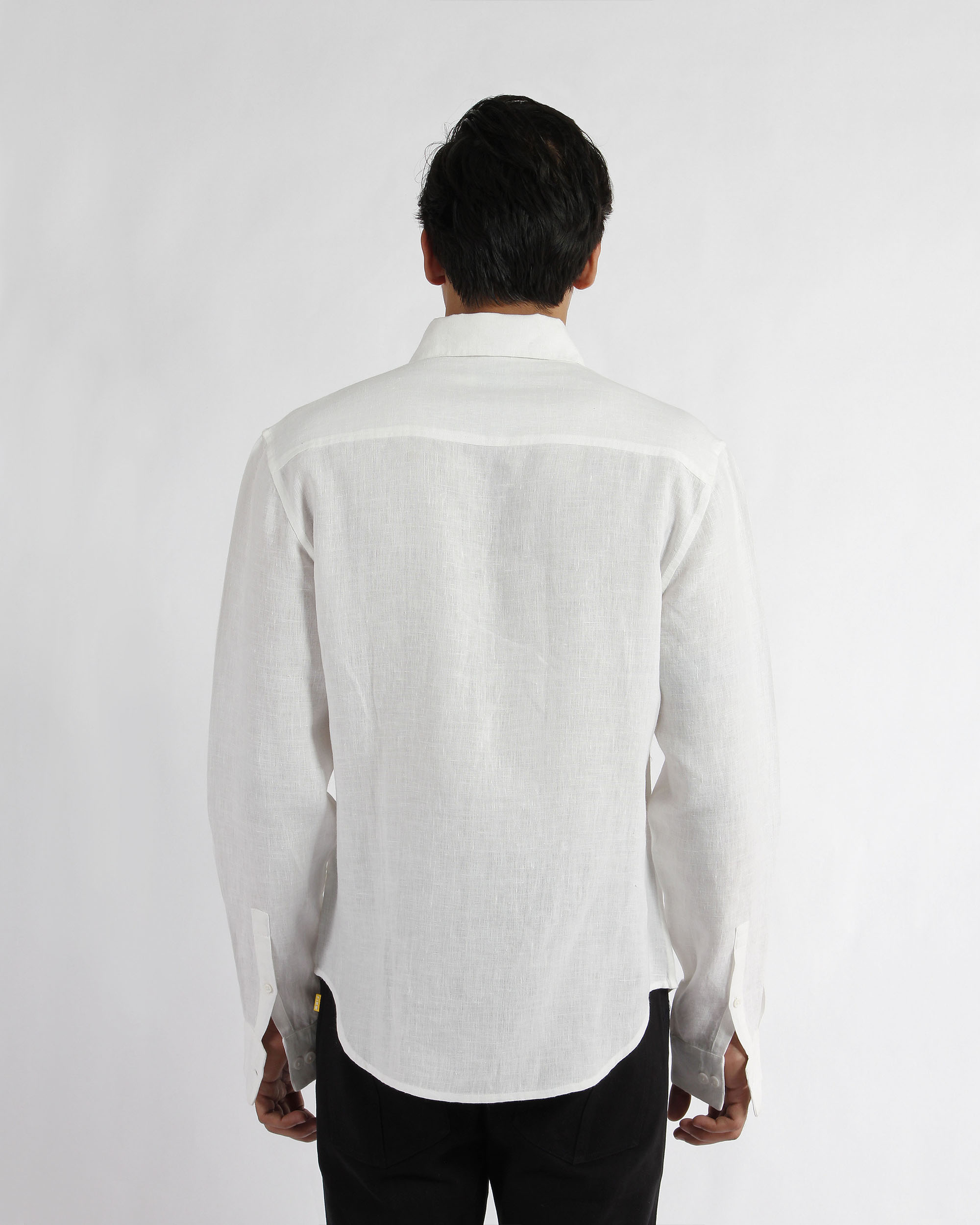 White linen button-down collar shirt by Dhatu Design Studio | The ...