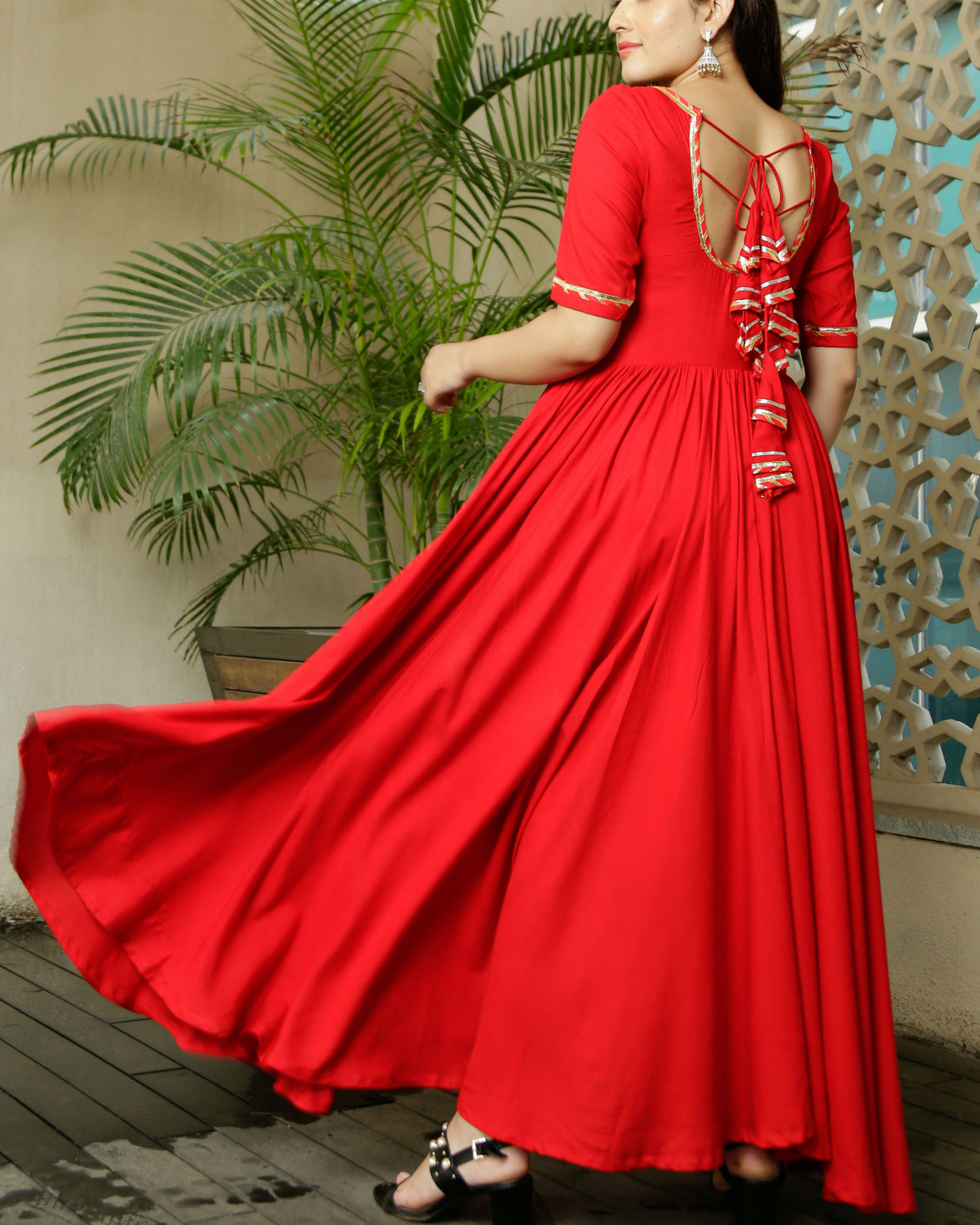 Candy red dress by Aachho The Secret Label