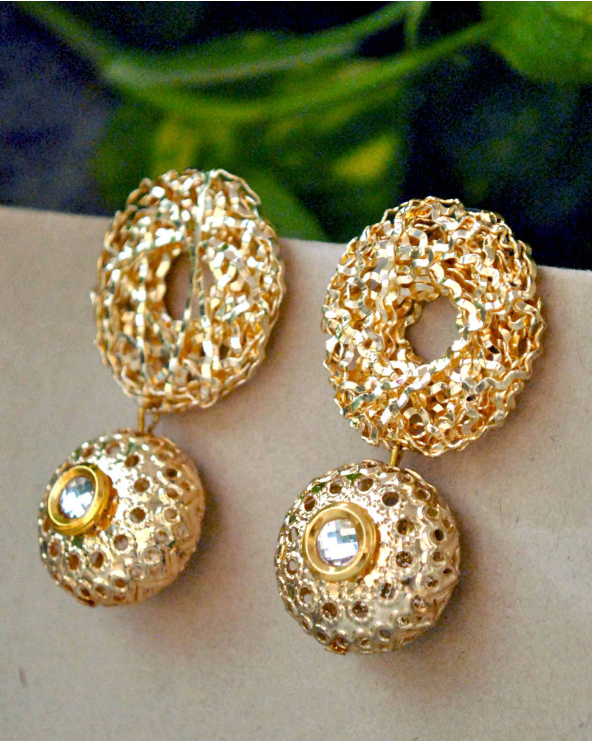 Disc mesh earrings by Abhika Creations The Secret Label