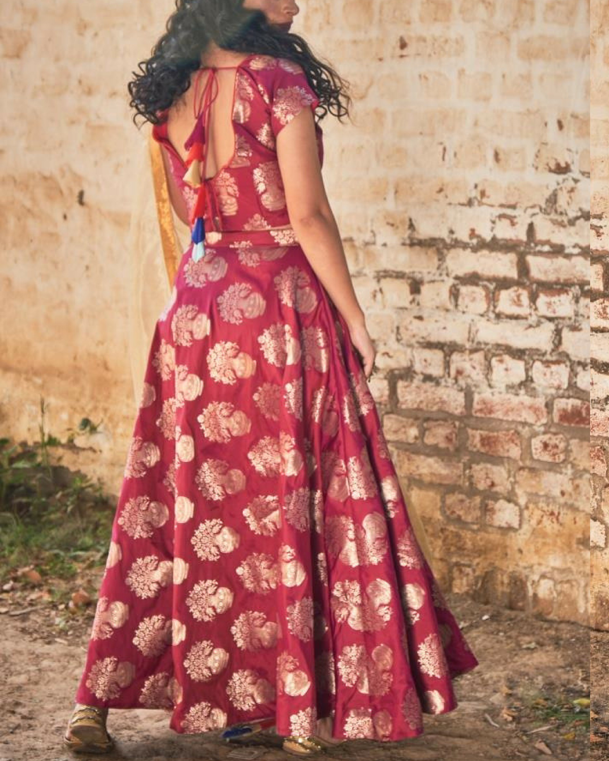 plum lehenga