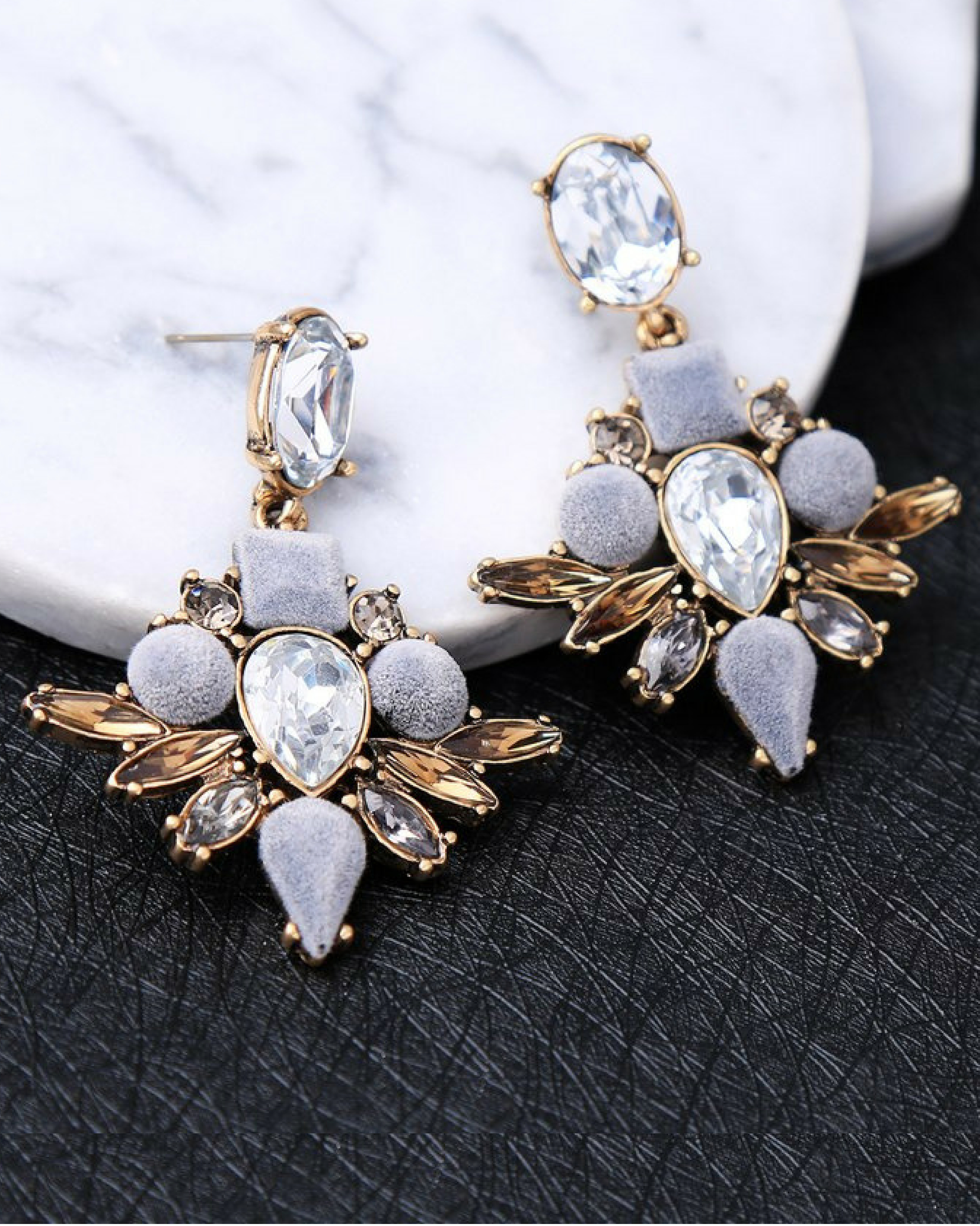 Crystal water drop earrings by Streethopper The Secret Label