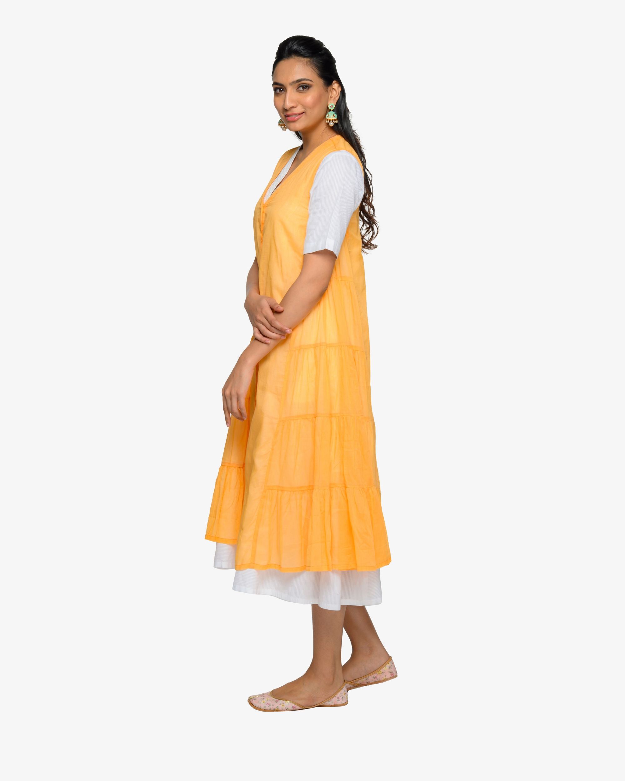white and yellow attire