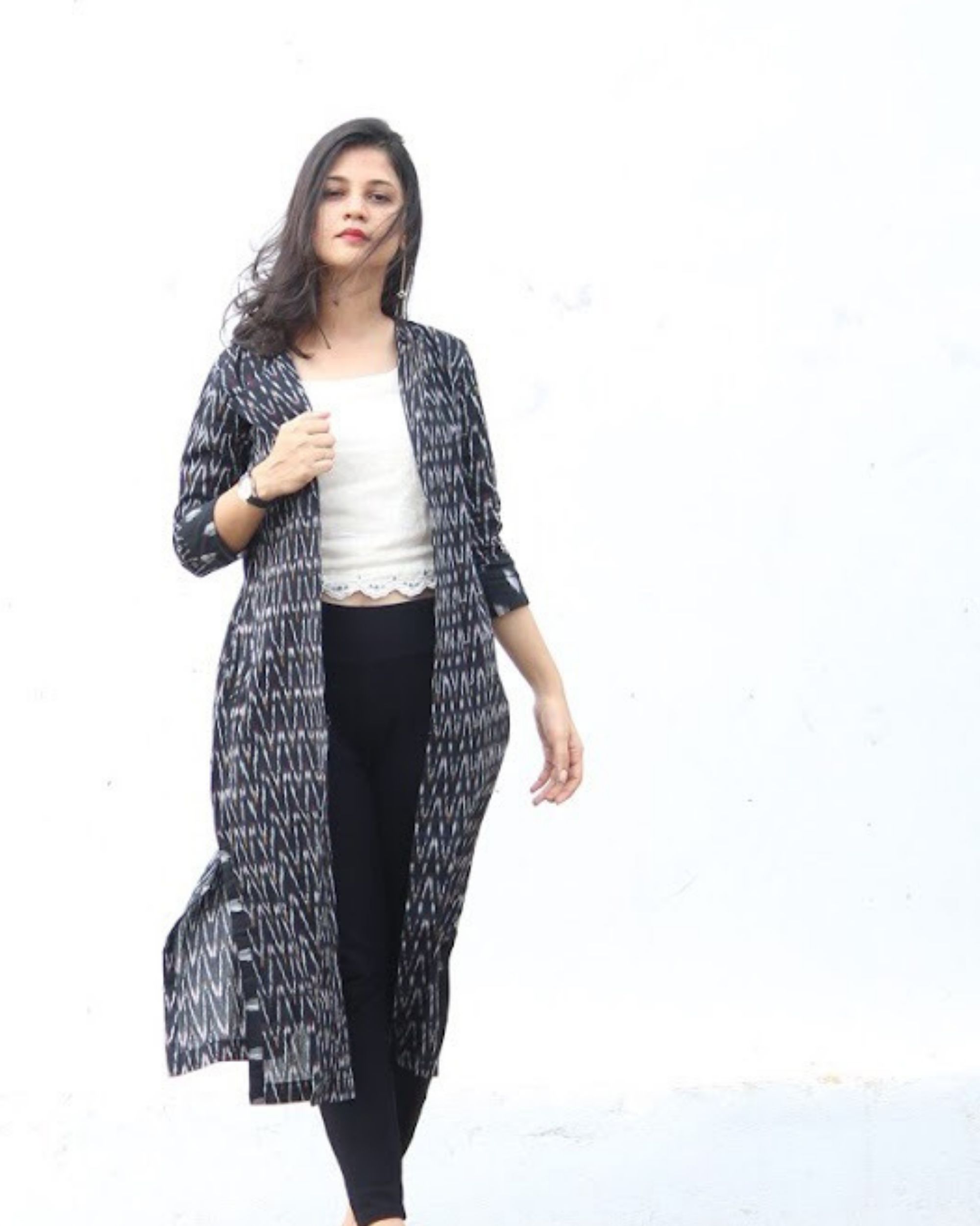 Black ikat jacket by Threeness The Secret Label