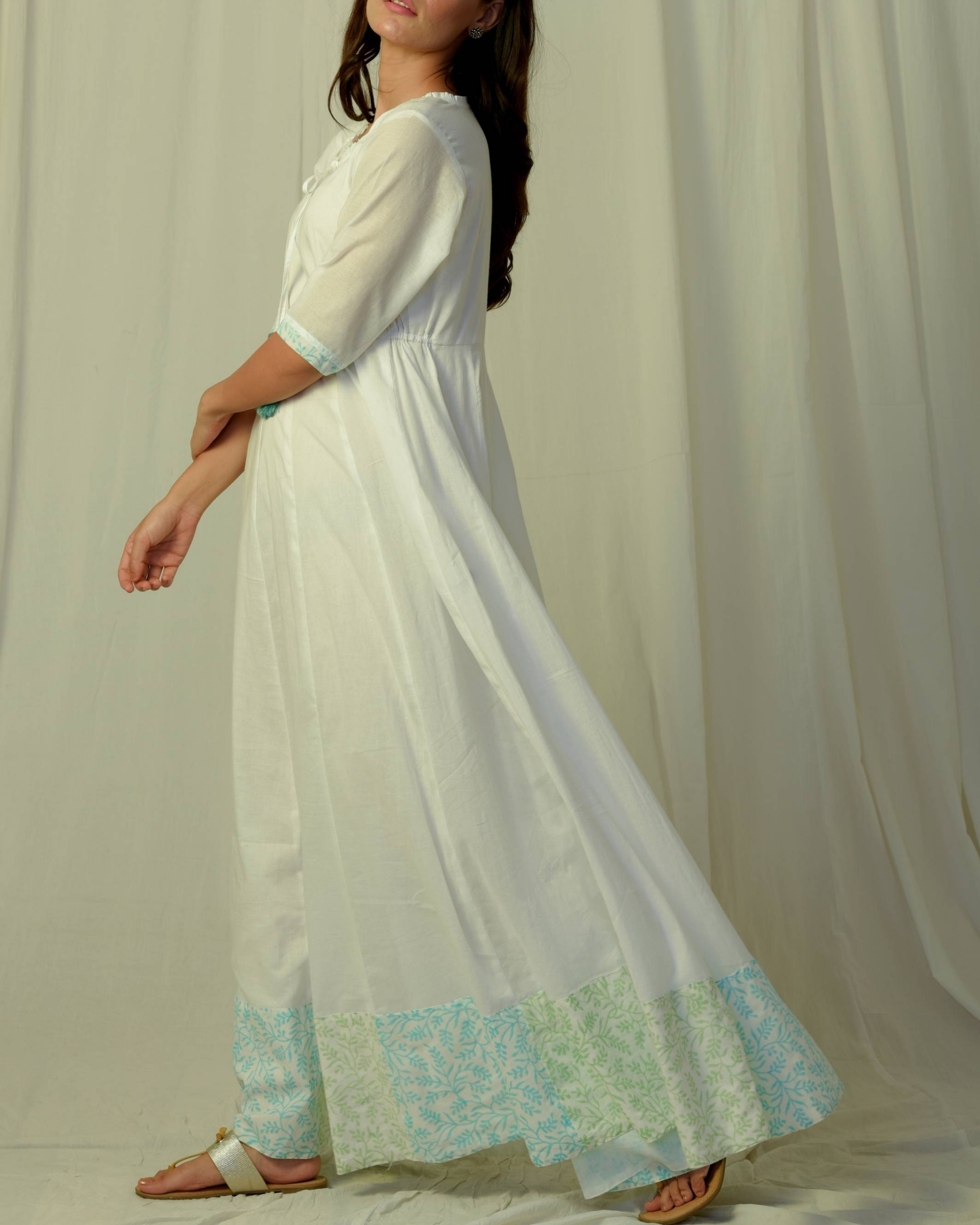 sky blue colour gown