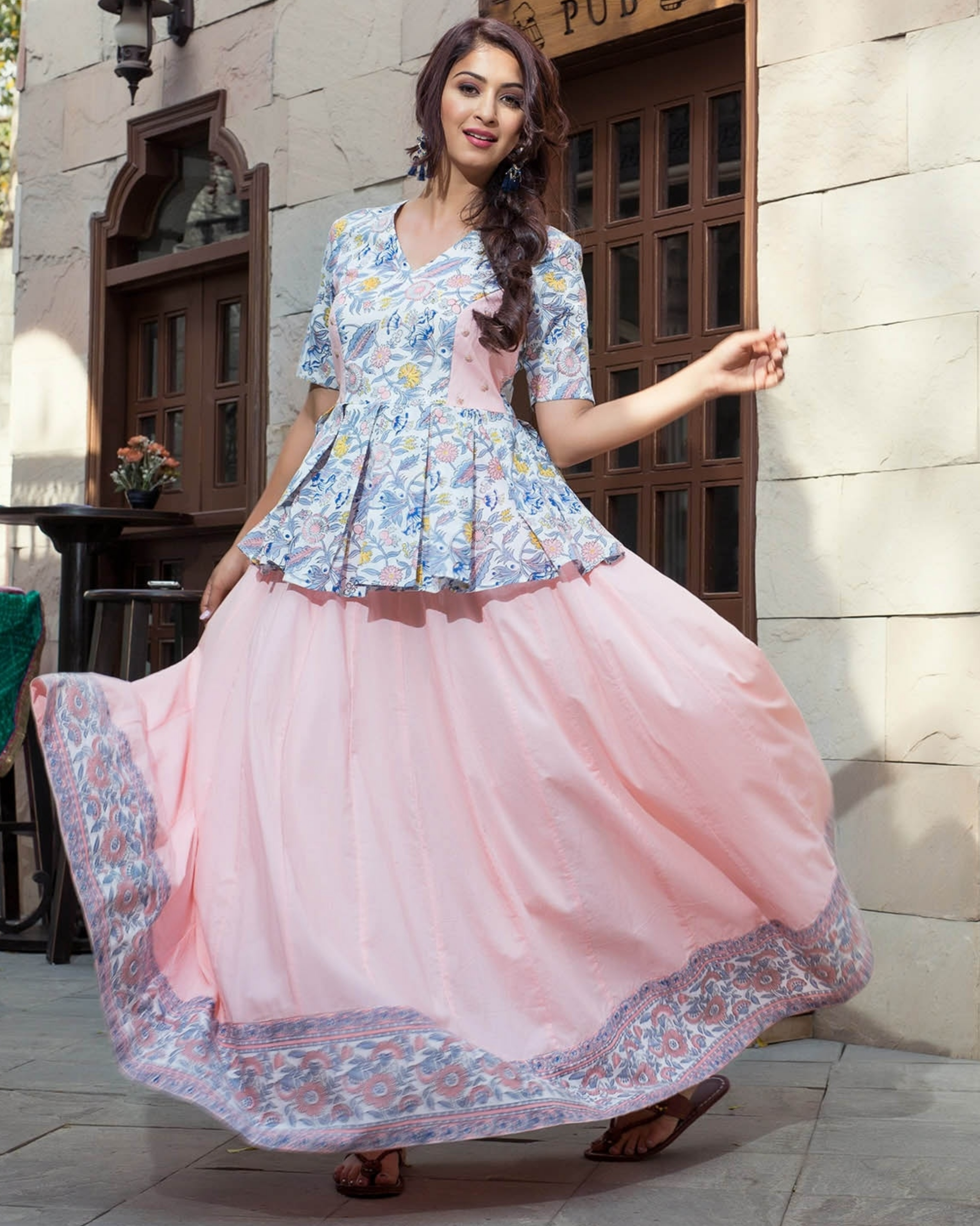 Pleated peplum with skirt - set of two by Ambraee | The Secret Label