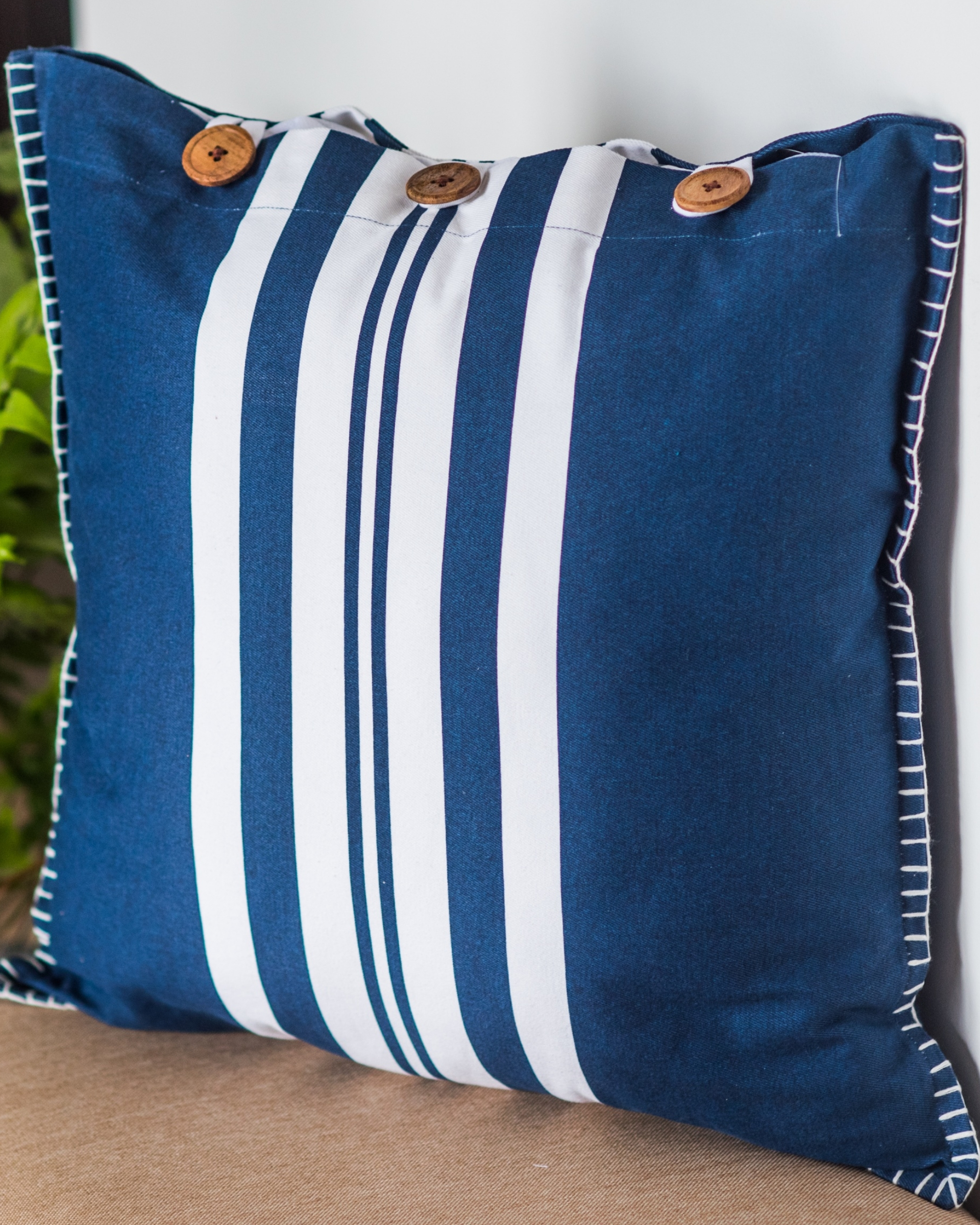 Greece nautical stripes cushion cover by Ode and Cleo The Secret Label