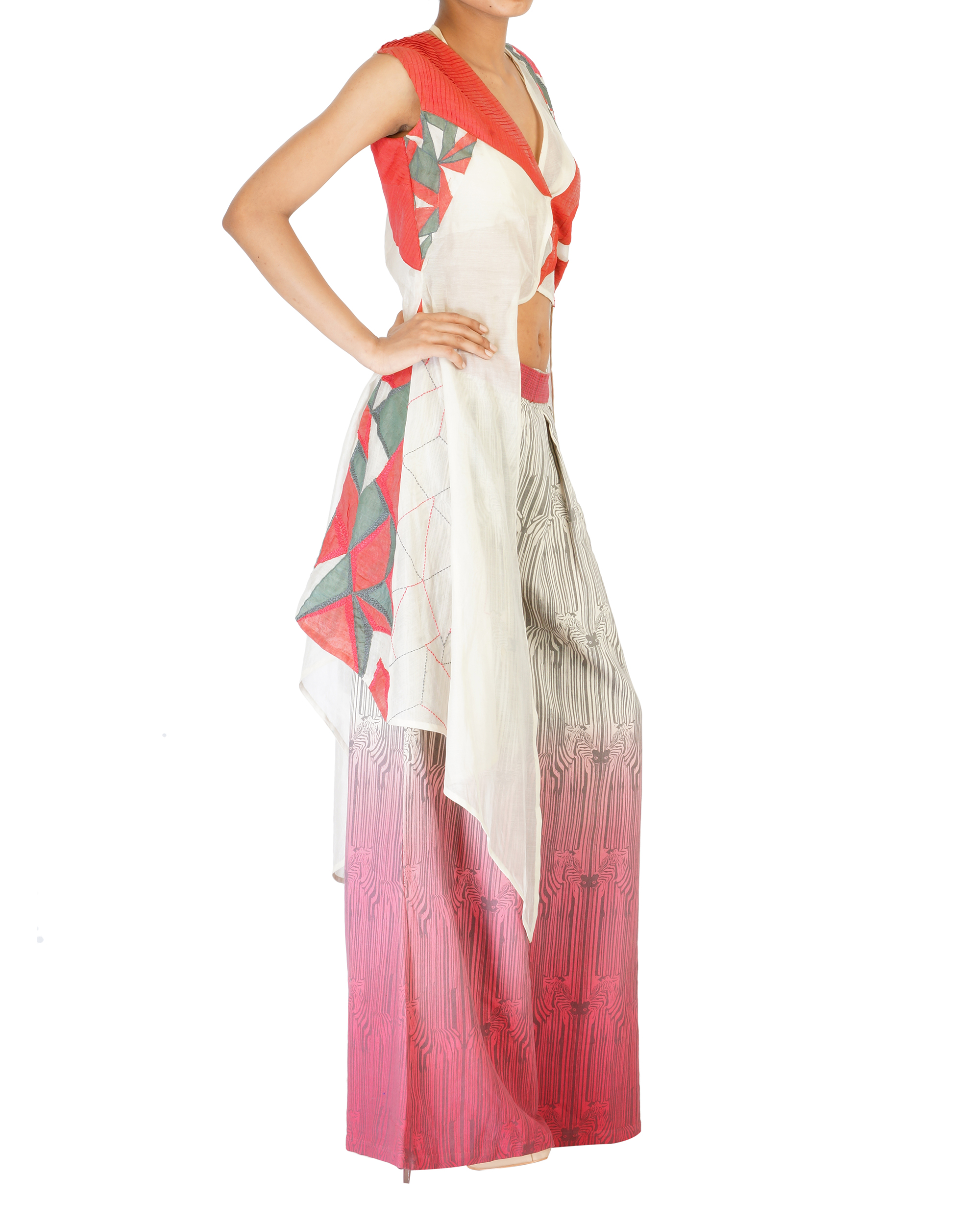 Chanderi patchwork kurti by Abhishek Dutta The Secret Label