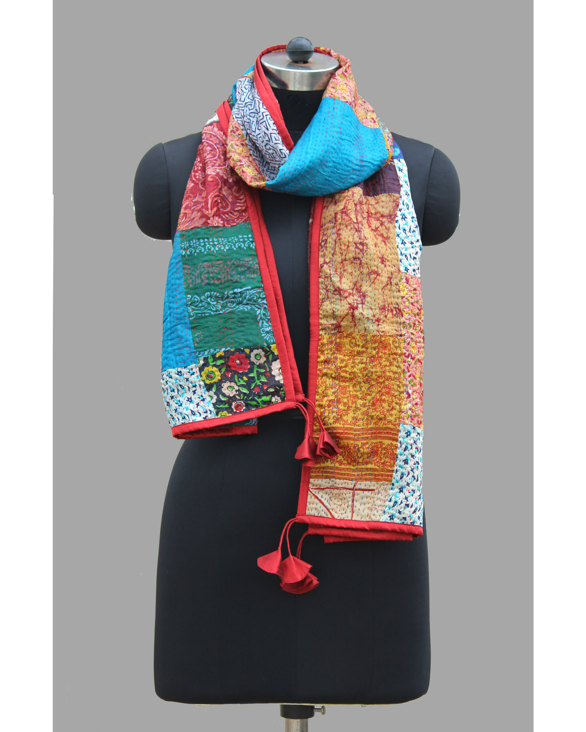 Kantha silk patchwork stole by Simply Kitsch | The Secret Label