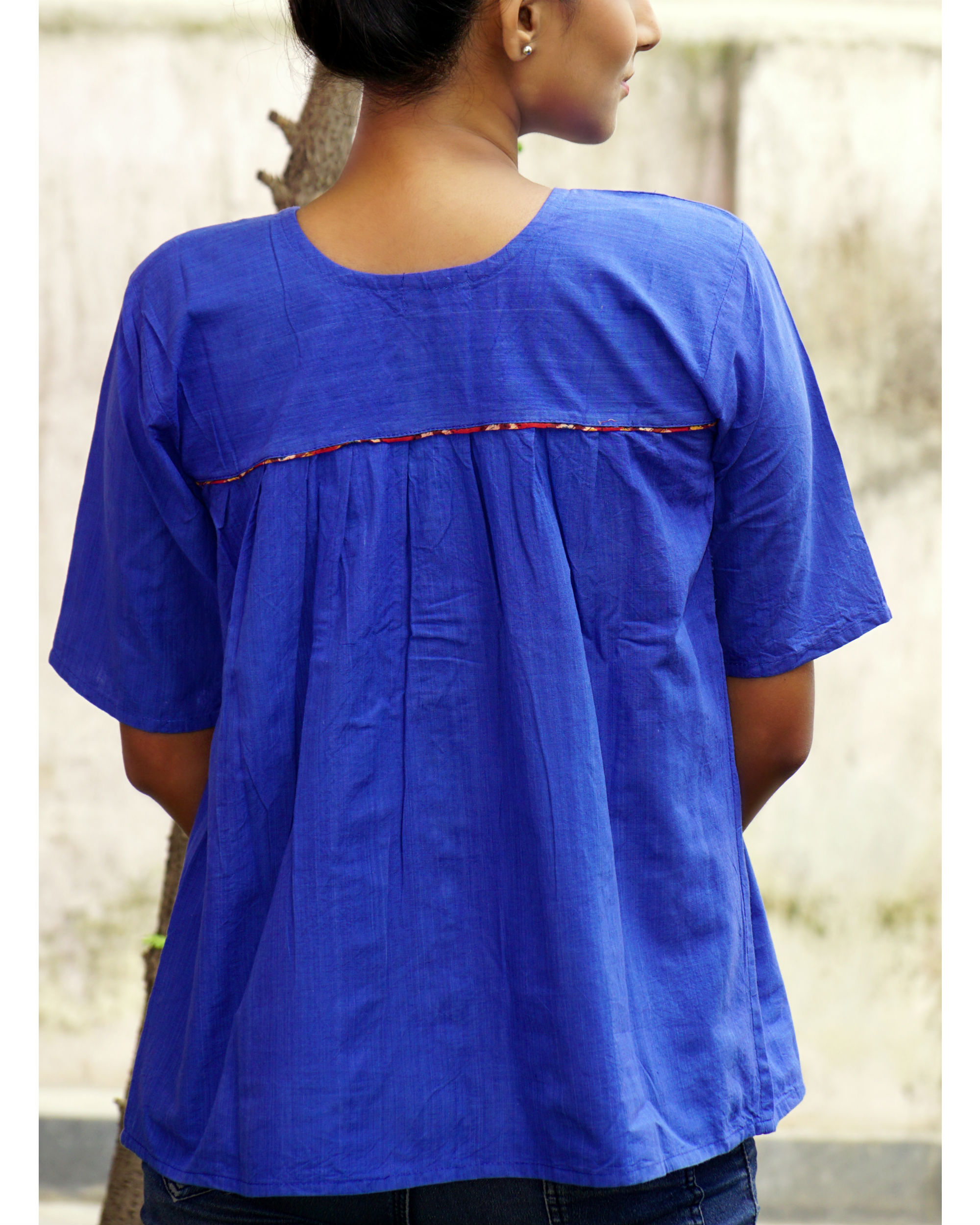 Blue yoke shirt by Bebaak | The Secret Label