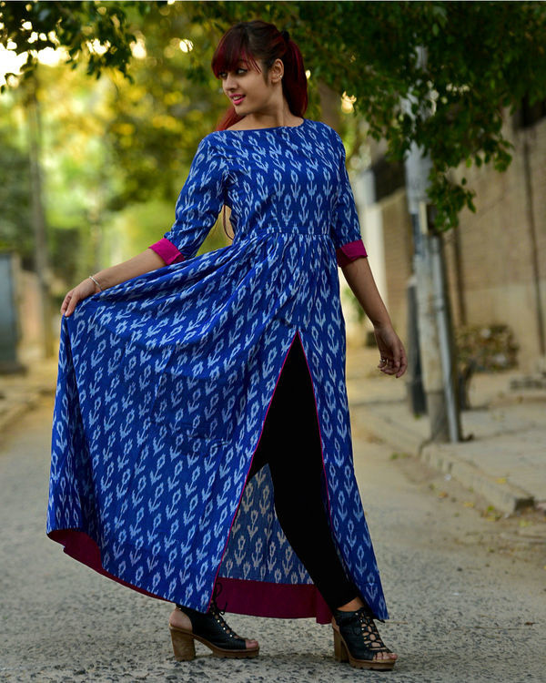 Indigo ikat tunic by Desi Doree | The Secret Label