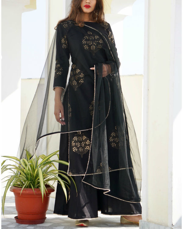black and gold sharara suit