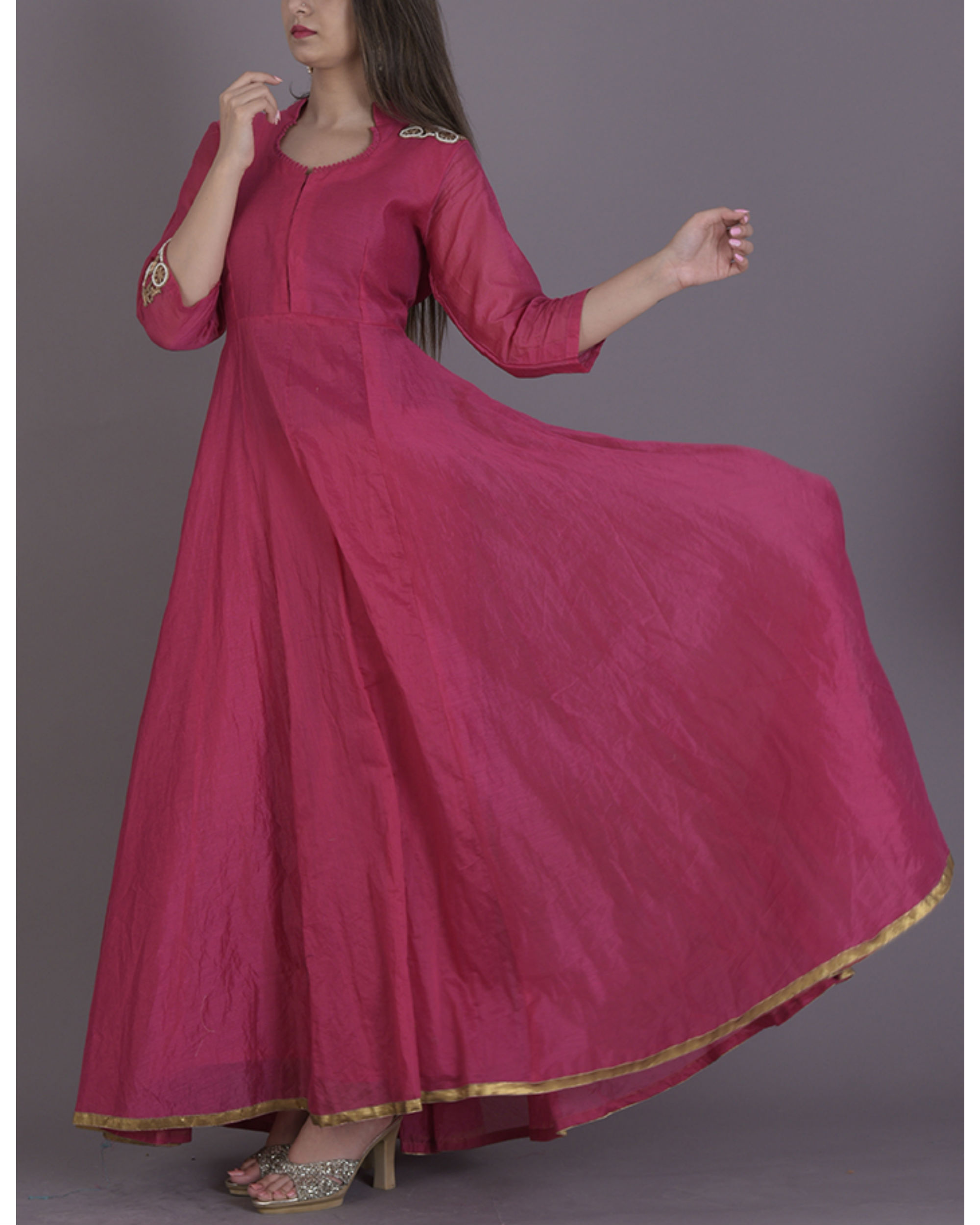 Pink anarkali dress by Rangpur | The Secret Label