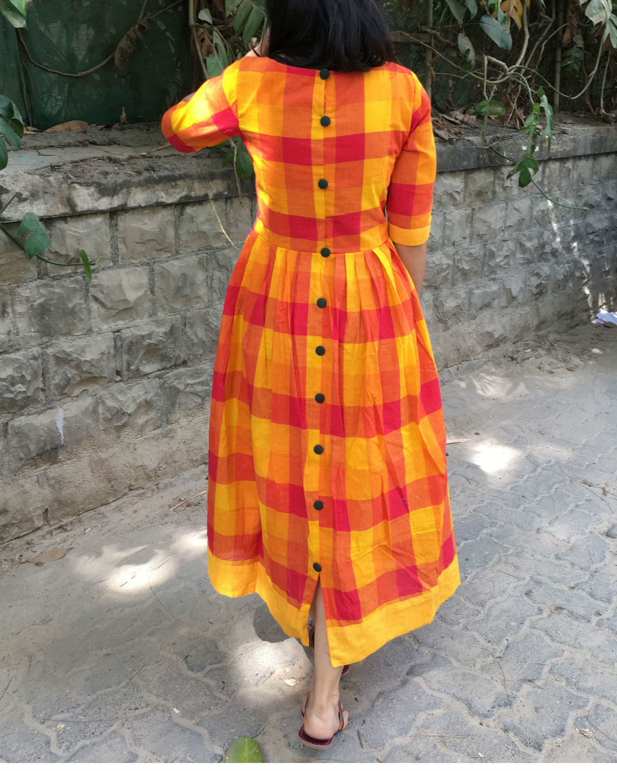 multicolor checks dress material