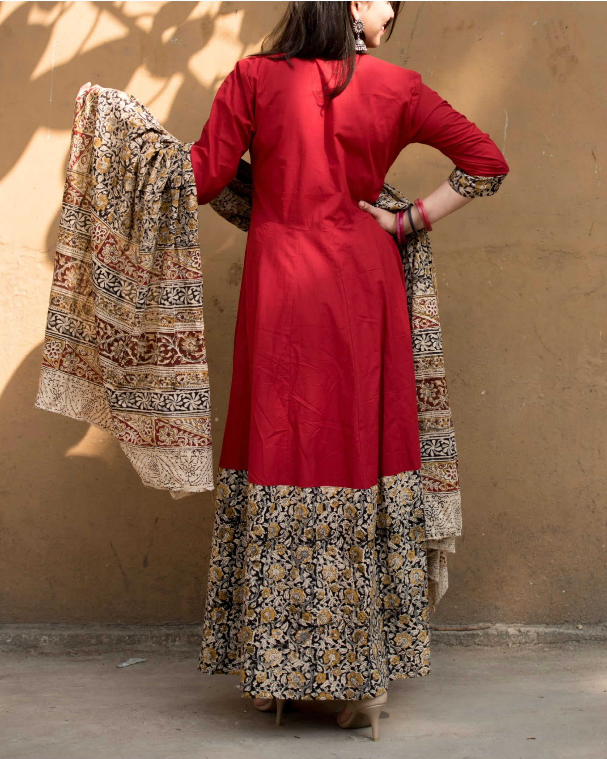 Kalamkari dress with dupatta by BluePin | The Secret Label