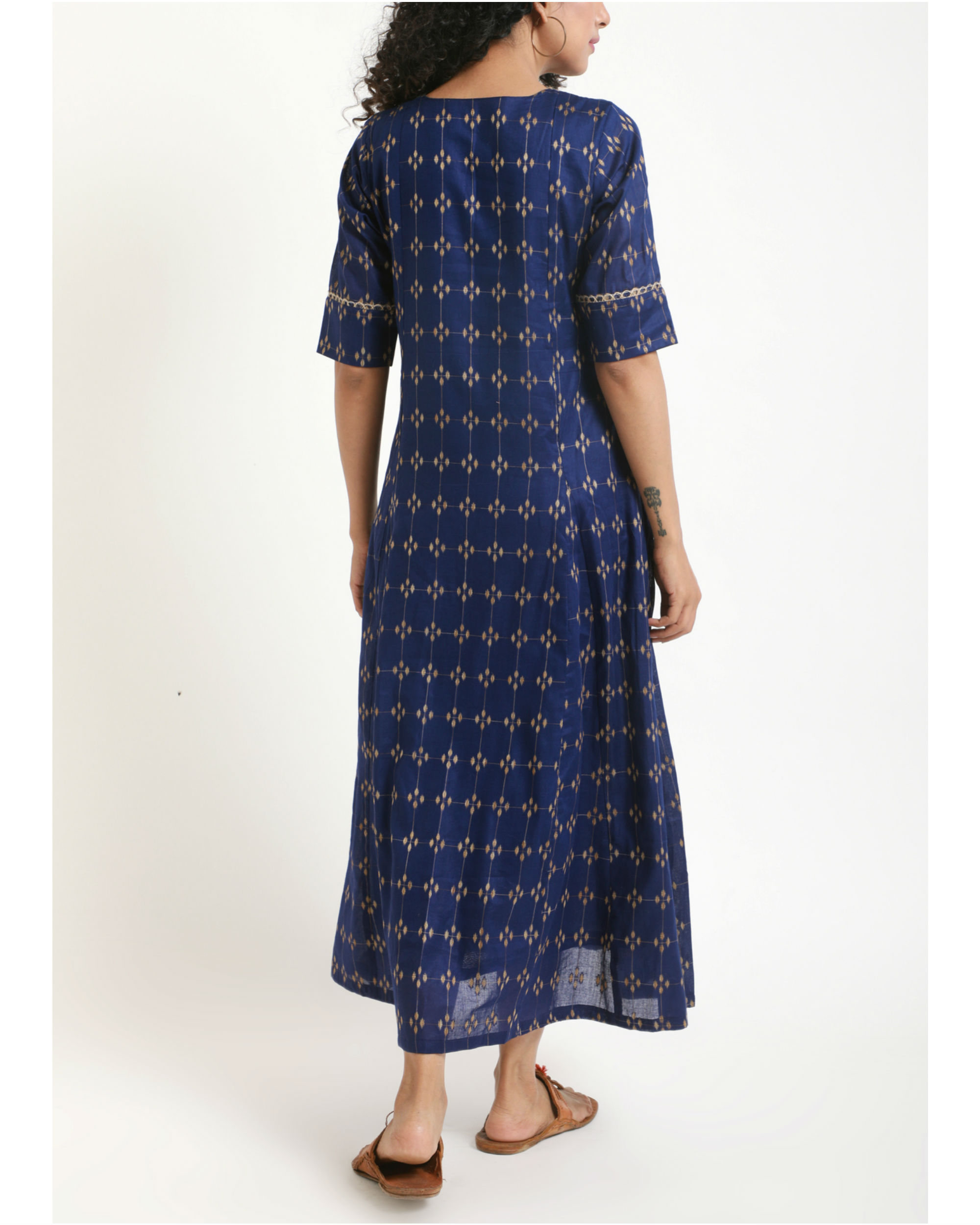 Blue Cotton Jute Dress by trueBrowns | The Secret Label